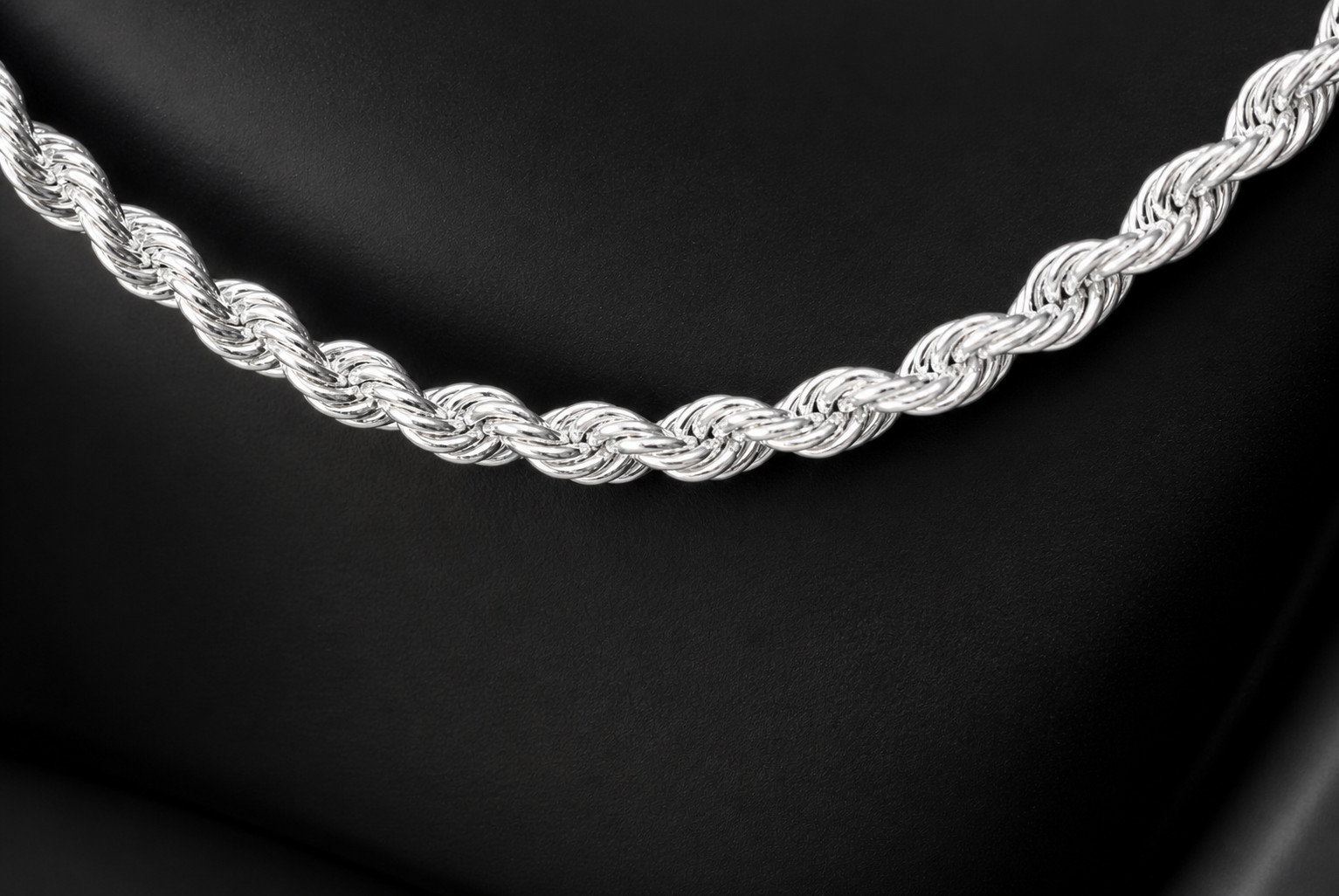 925 Sterling Silver Rope Twist 40cm Necklace & 20cm Bracelet Set Gift Boxed