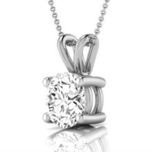 IGI Diamond Pendant VVS1 D Round 1.17 Ct Lab Created 14k White Gold Eye Clean