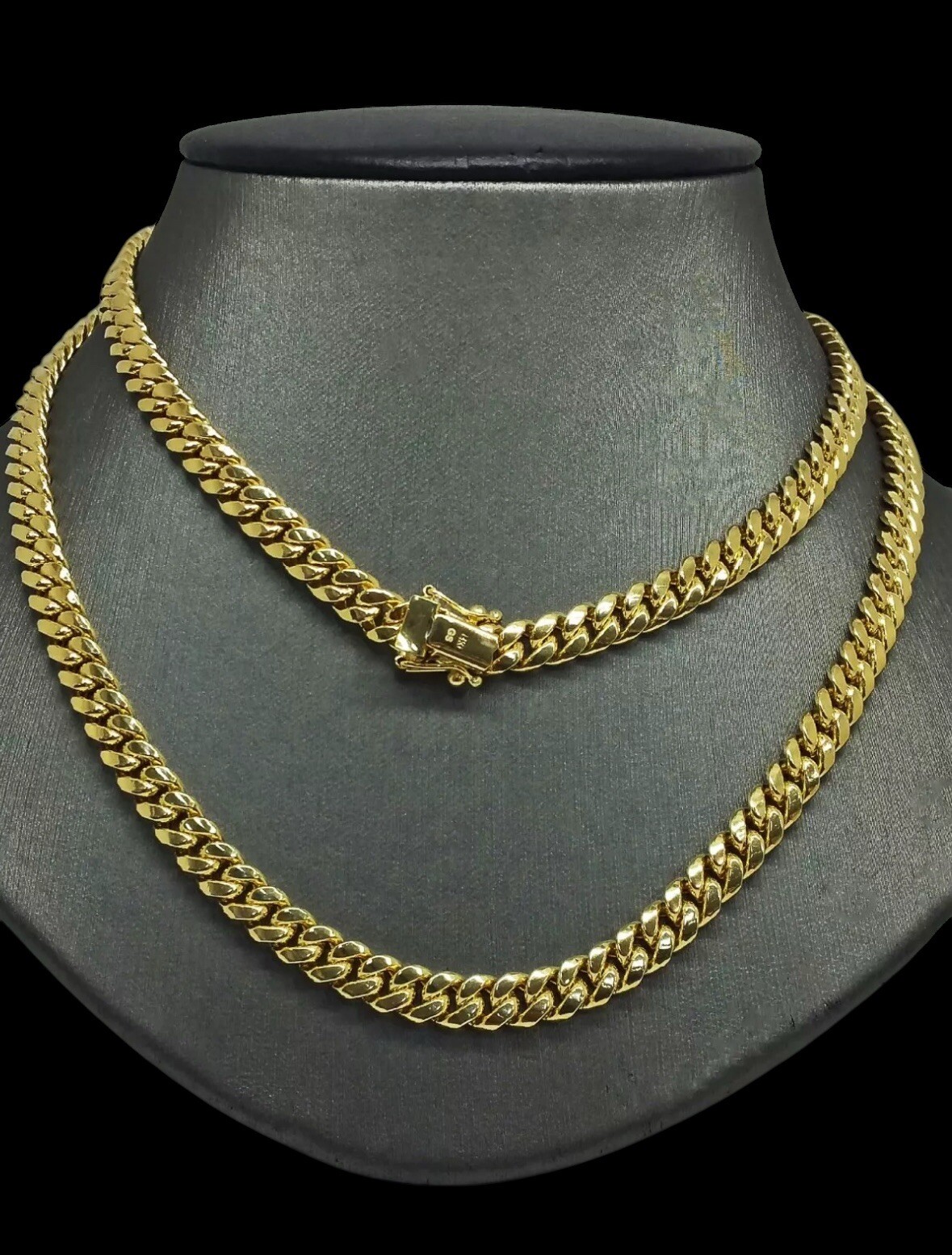Real 14k Pure Yellow Gold Chain Necklace 24″ Miami Cuban Link 7mm Mens
