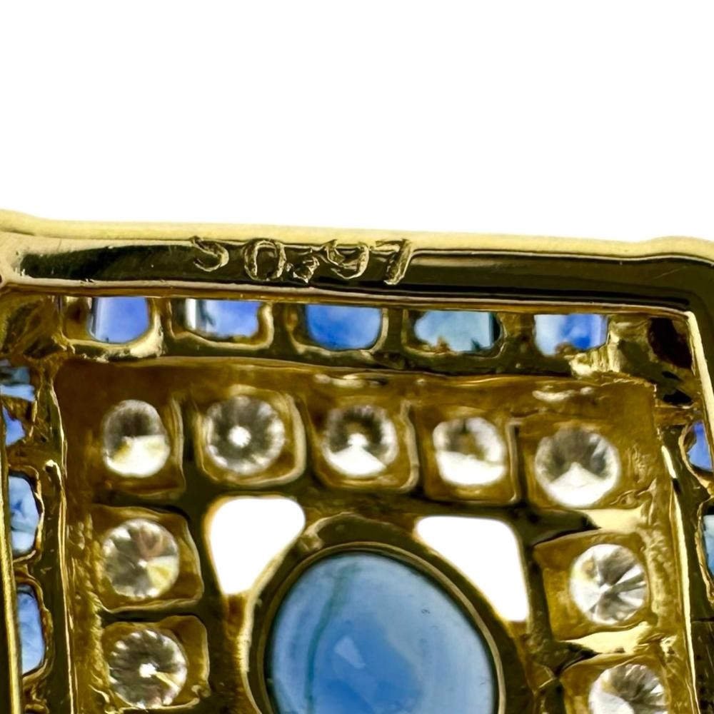 sapphire 0.97ct total diamond 0.24ct in total Pendant top K18 Gold 3.0g Women