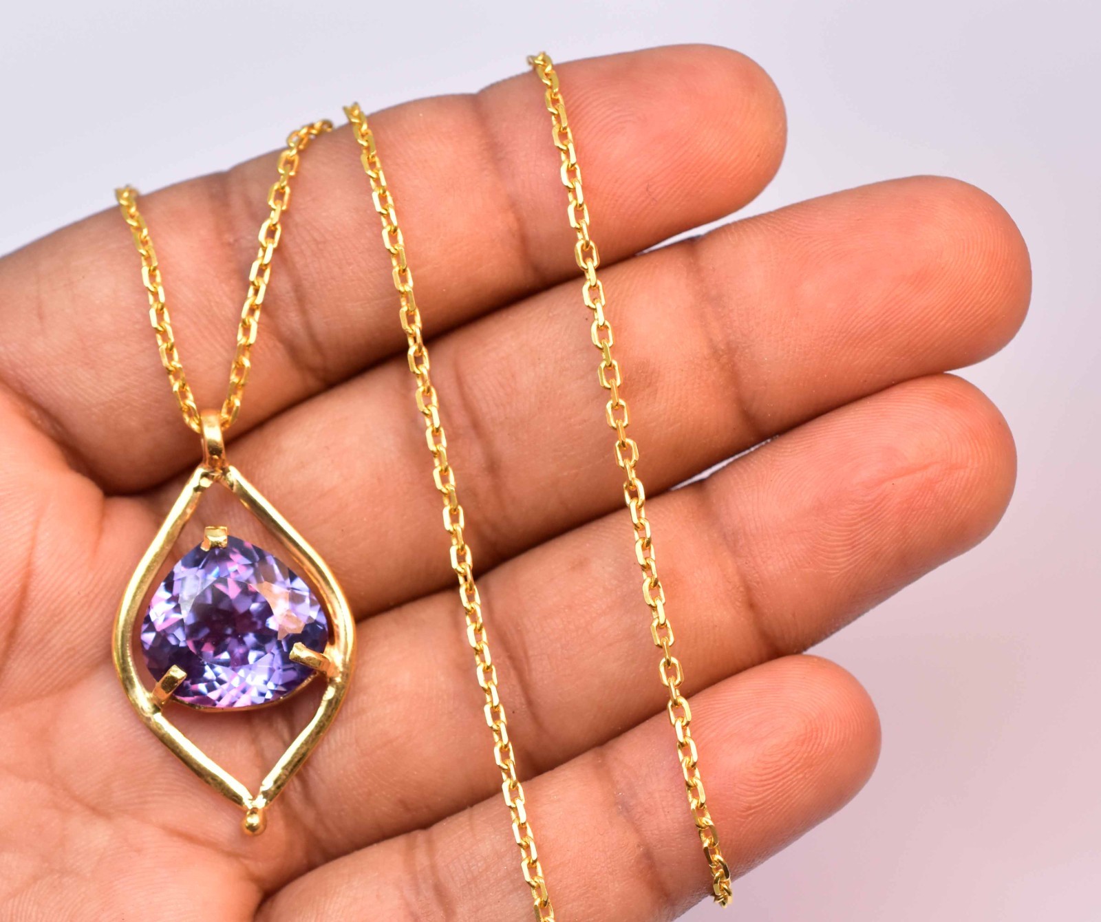 20.40 Ct Natural Color Change Alexandrite 925 Sterling Silver Pendant Certified