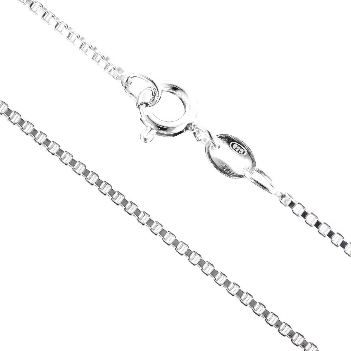 925 Silver 1mm(Fine) Box Chain Italian Sterling Necklace Wholesale Lot, 16-30″