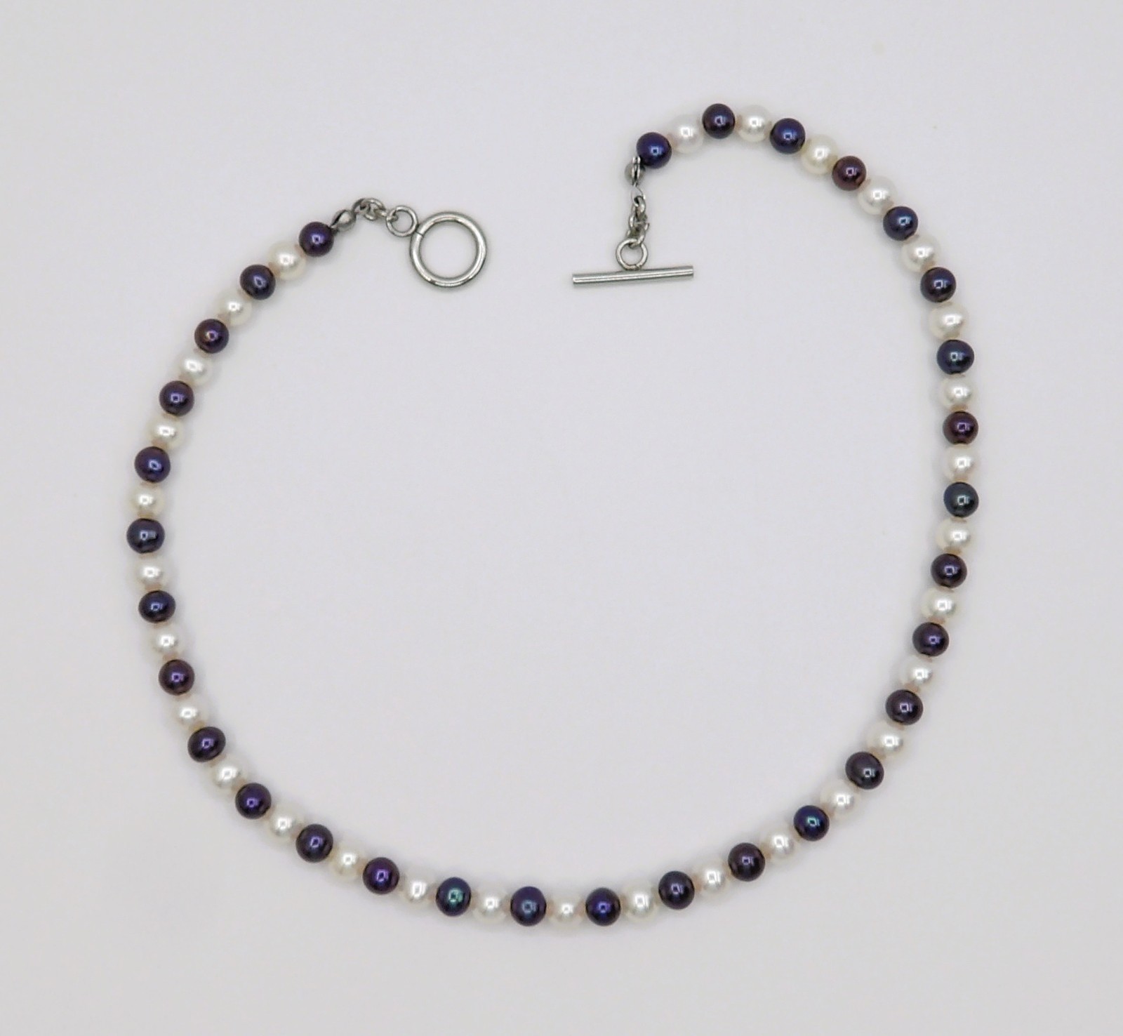 14 inches long Dainty Peacock & White Pearl Necklace for Kids & Teens NK902-B