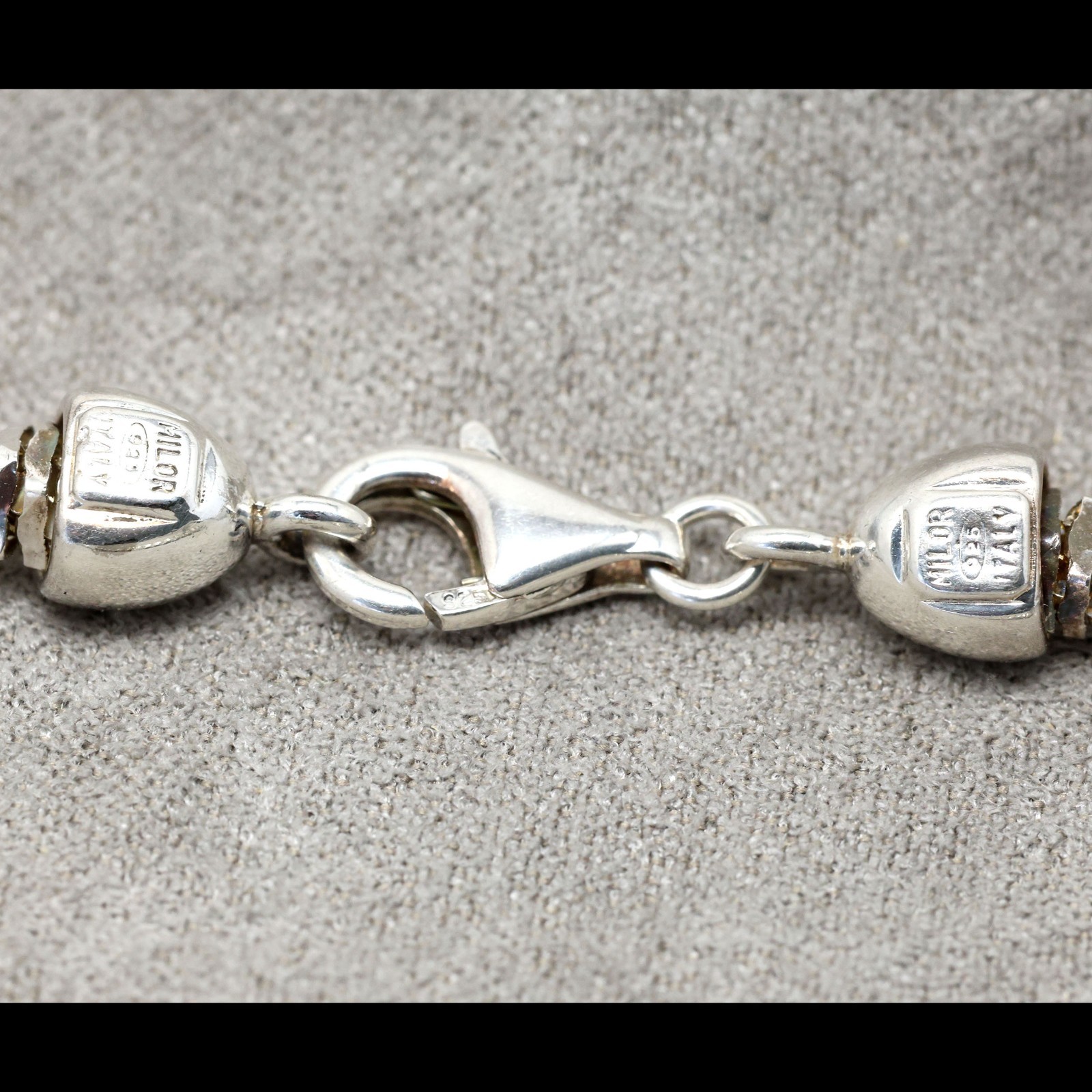 Milor Italy 925 sterling silver faceted beads chain necklace 20in 32grams