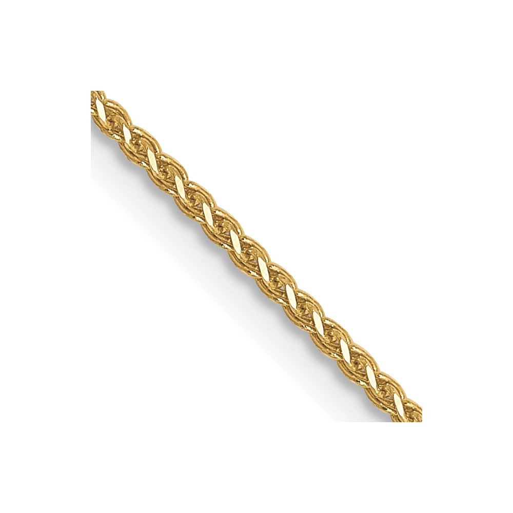 10k Yellow Gold 1mm Diamond-cut Spiga Chain Necklace 16″ 1.76gm