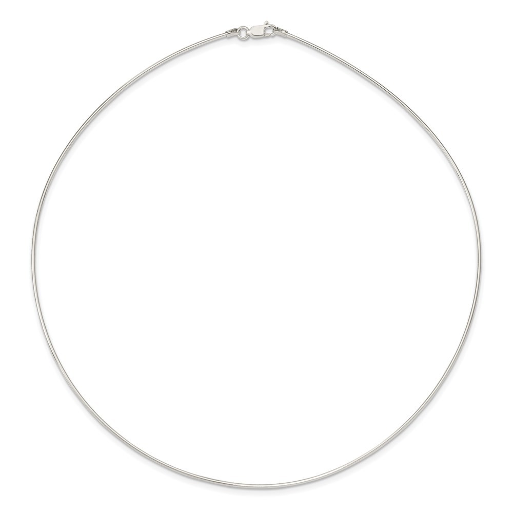 Sterling Silver Solid Polished 1.4mm Neck Wire Necklace 18″ 6.75gm