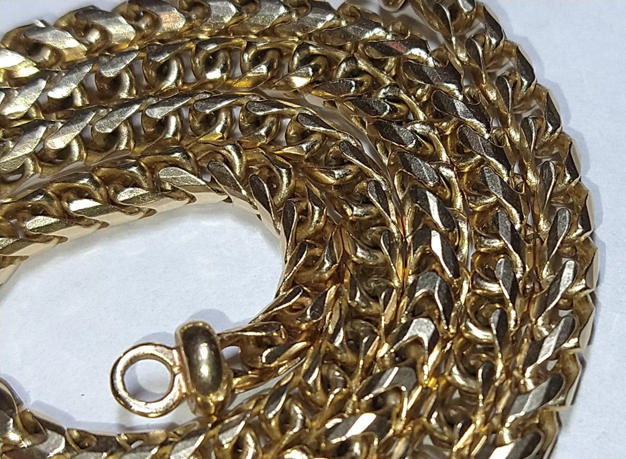 Solid 14k gold 3.4mm diamond-cut Italian franco chain 23.25 grams – 18″
