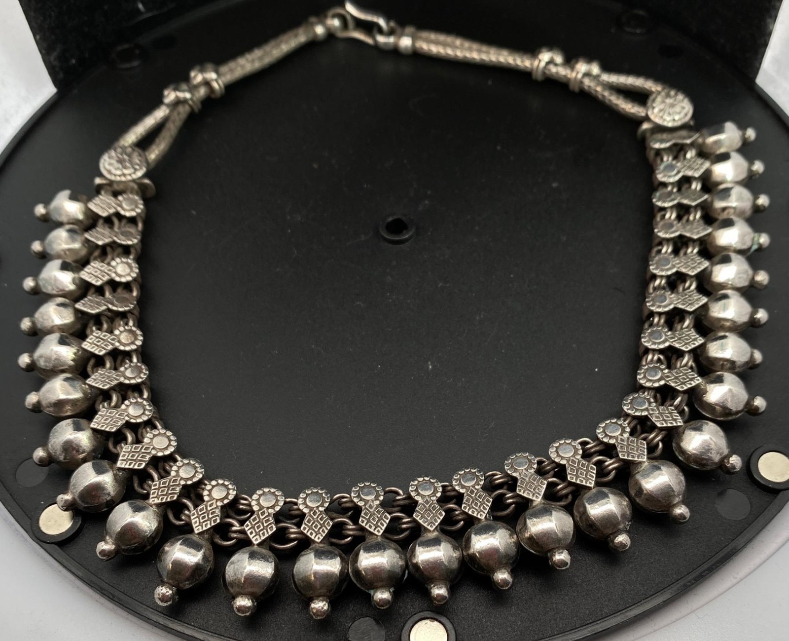 Sterling Silver Rajasthani Collar Necklace India BA marked N36