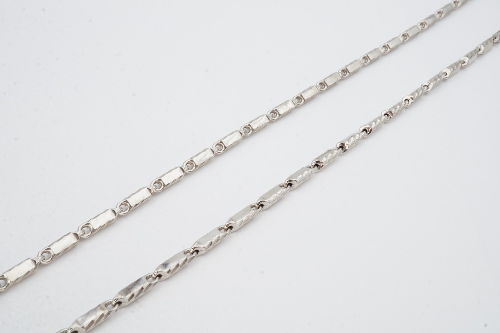 Sterling Silver 925 Bar Link Necklace 30″ 3.7mm