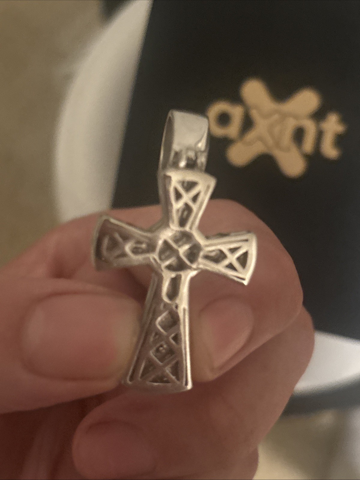BIG MOISSANITE Cross Pendant In 925 sterling silver. Vendor Price Was 8-1200$