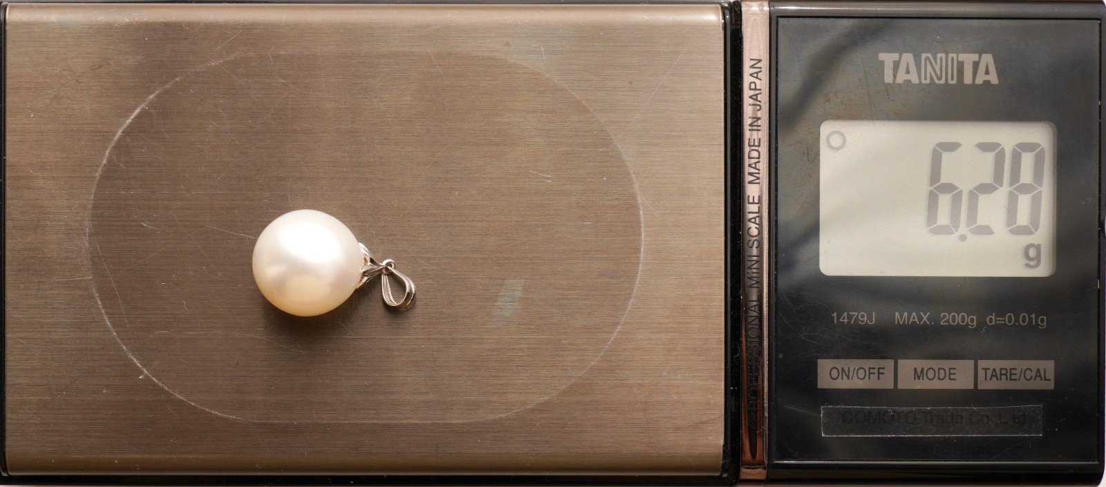 Luster~ Big 15.5mm White Australian South Sea Pearl Pendant Platinum 900,Gift