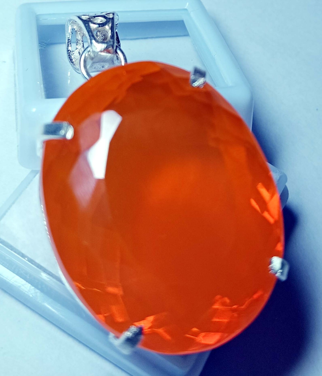 Pendant Oval Cut 93.30 Ct Orange Opal Locket Natural Gemstone Certified PD058