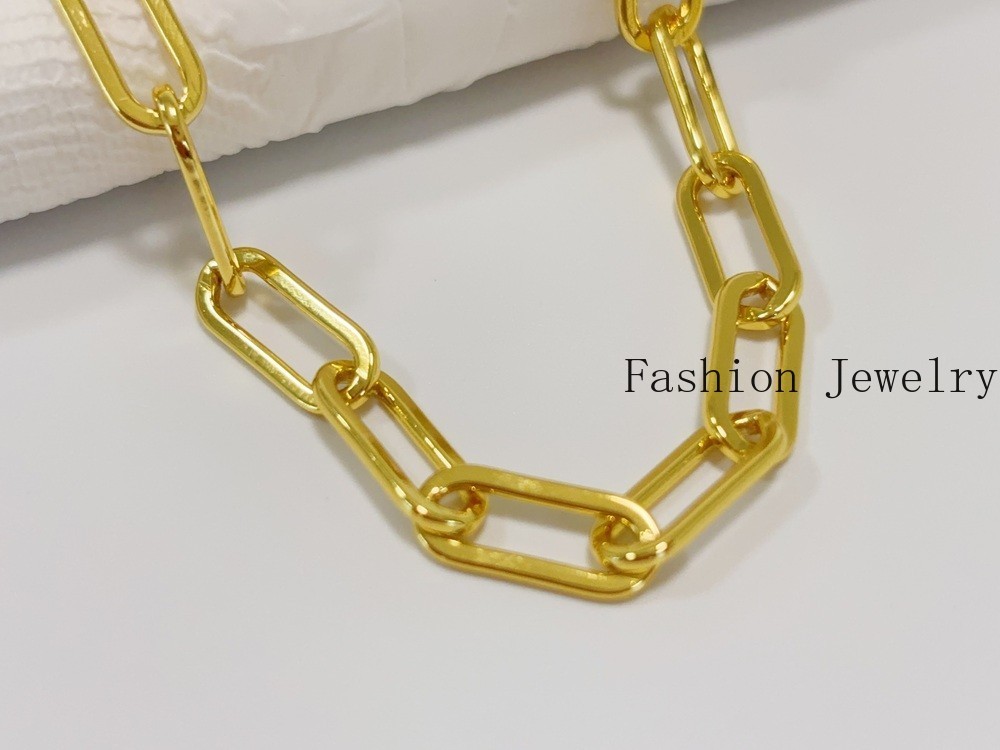 18k Yellow Gold 7.5mm Paperclip Chain Cable Rolo Link Bracelet Womens Men 7.5″