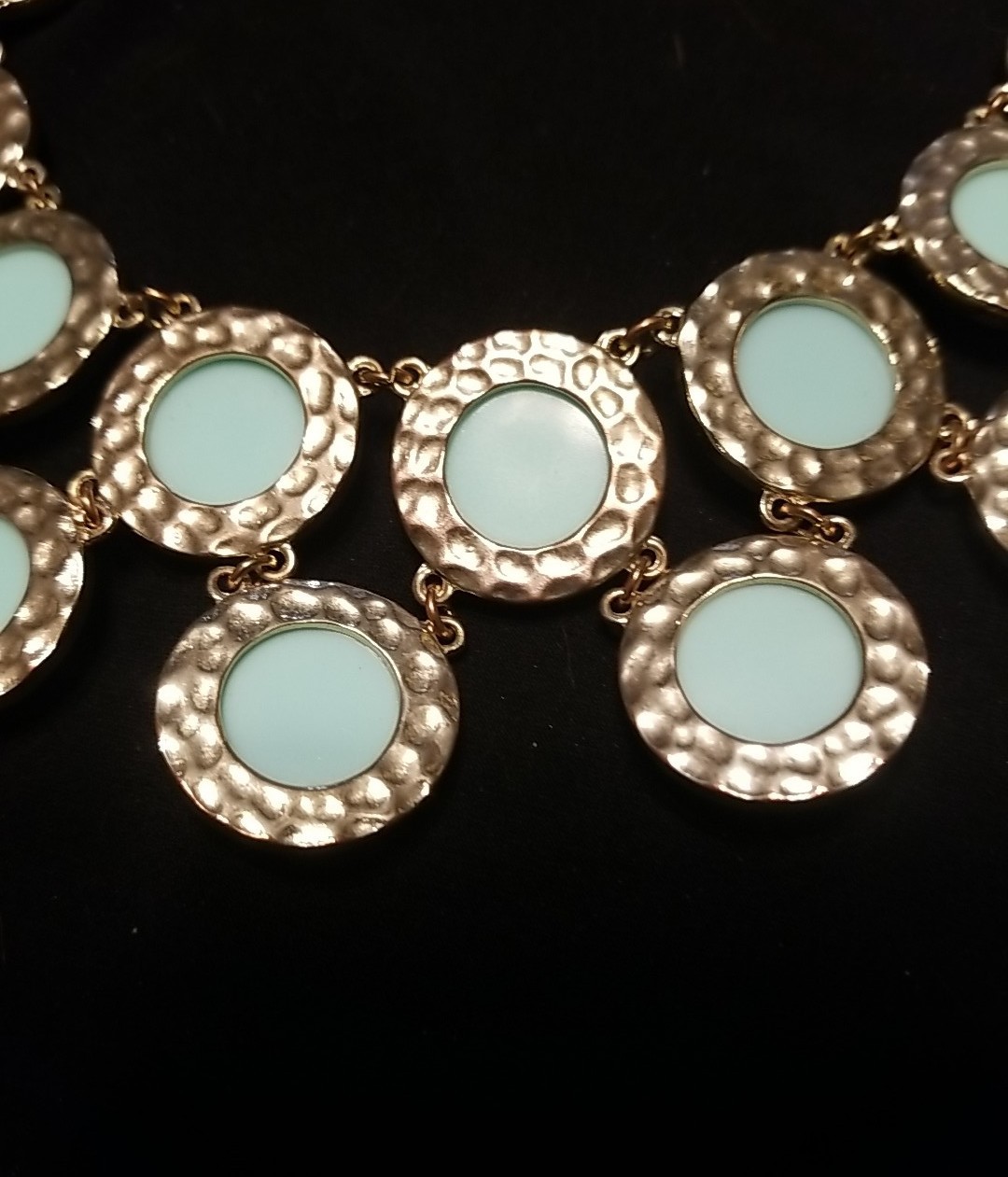 Amazonite Colored, Reverable, 21″ Adjustable Statement Station Necklace Unsigned
