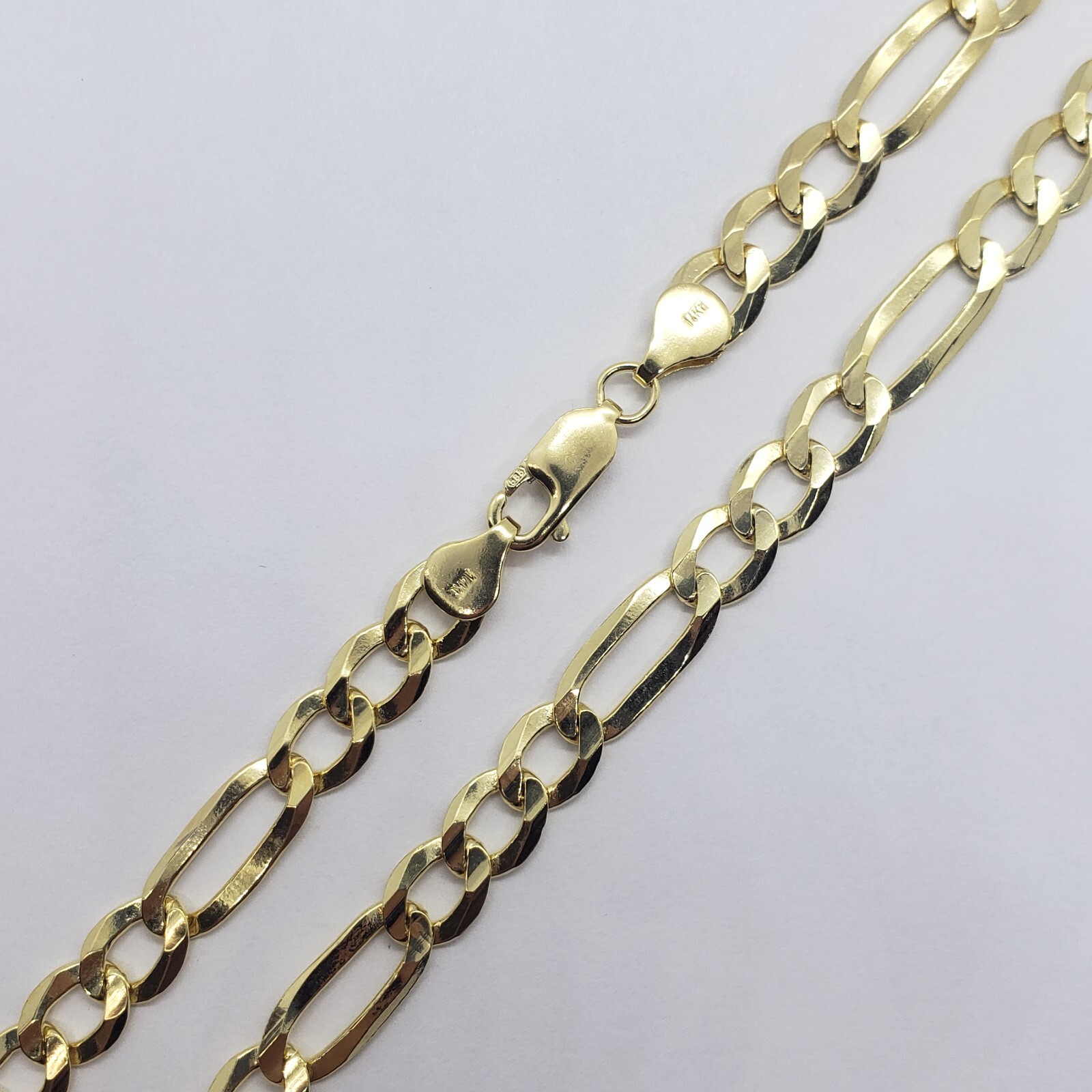 Authentic 14K Solid Gold Figaro Link Chain Men Women 7mm~8.5mm Necklace 7″~30″