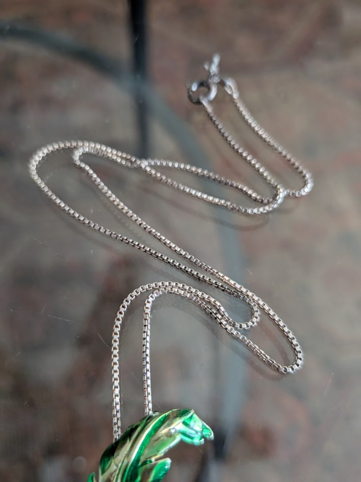 Sterling Silver Enamel Tropical Palm Tree Pendant Necklace Resort Beach Jewelry