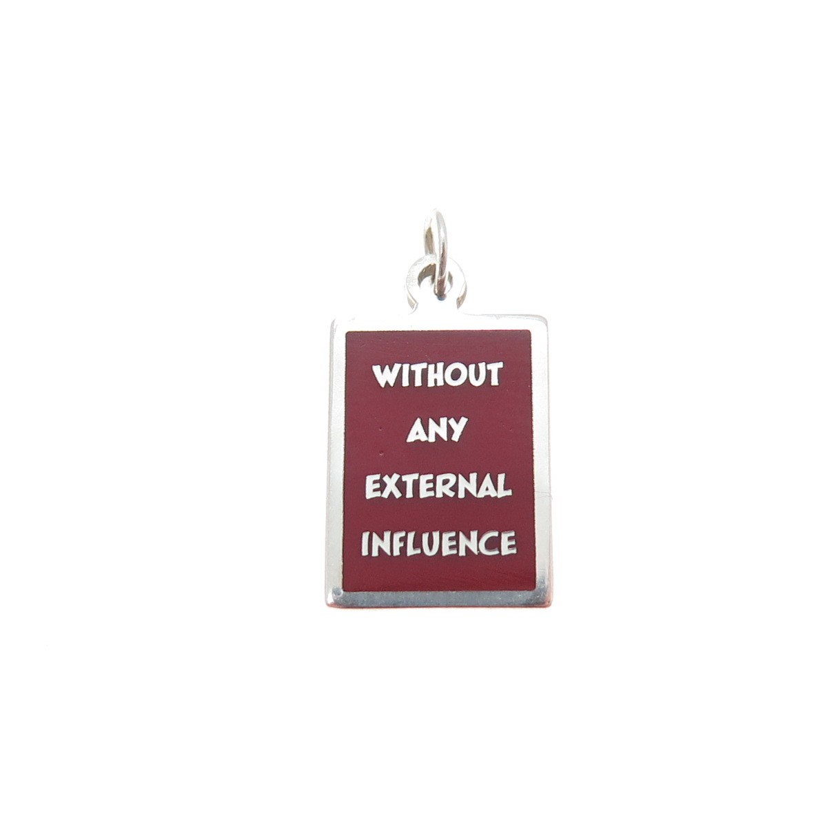 925 Sterling Red Enamel Without Any External Influence Minimalist Charm Pendant