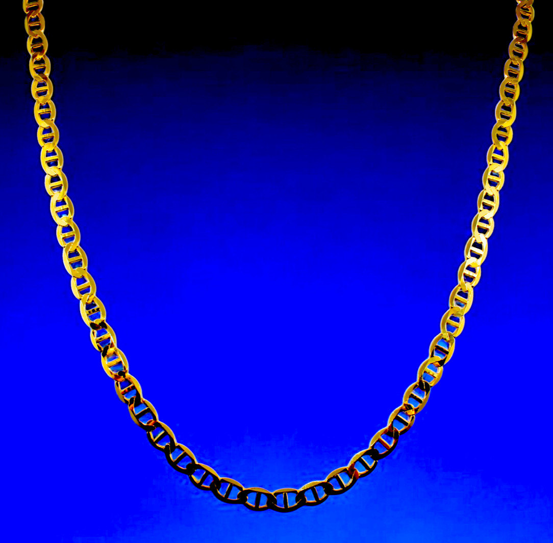 10K Yellow Gold SOLID Anchor Mariner Necklace Bracelet Chain Link 3mm-6mm 7″-30″