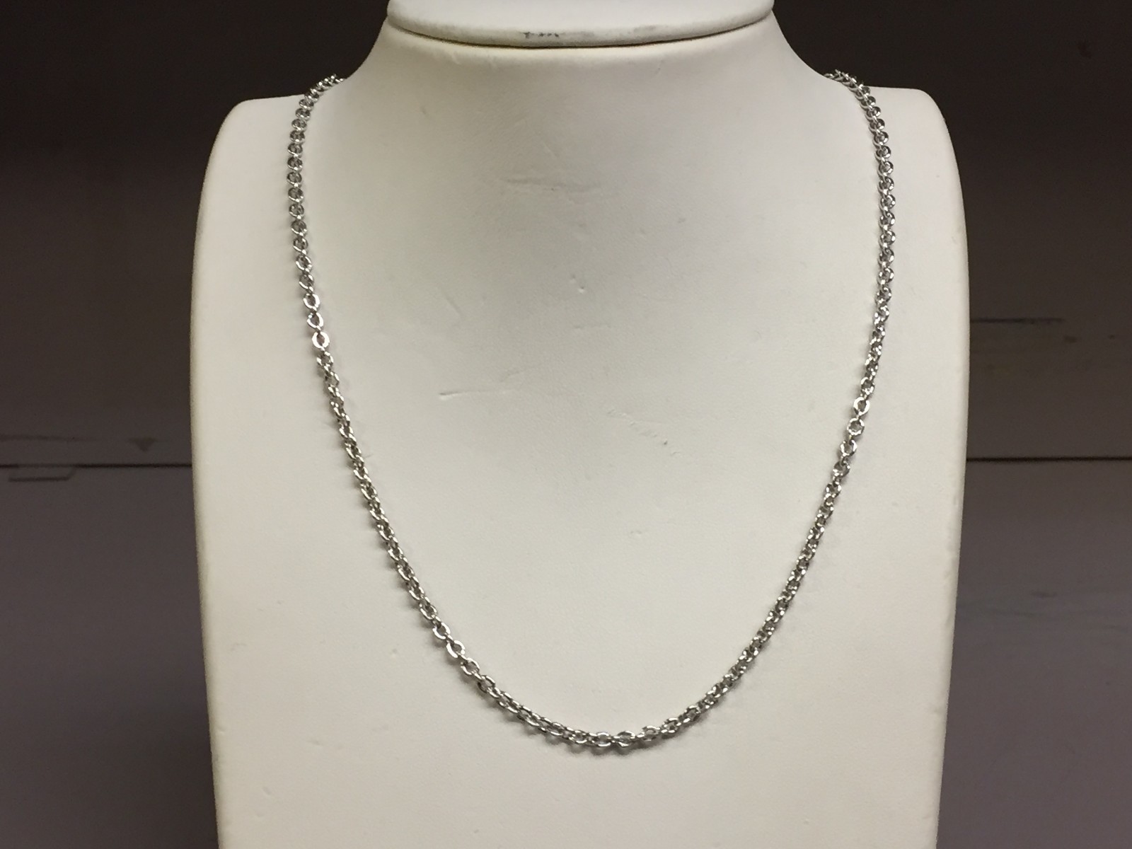 14k White Gold Cable Link Pendant Chain/Necklace 24″ 2.2 mm 3.7 grams WRCAB60