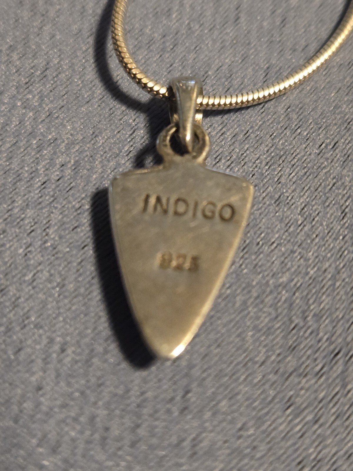 Vintage Designer Indigo Sterling & Jelly Opal Pendant 5/8″ Long 3/8″ Wide