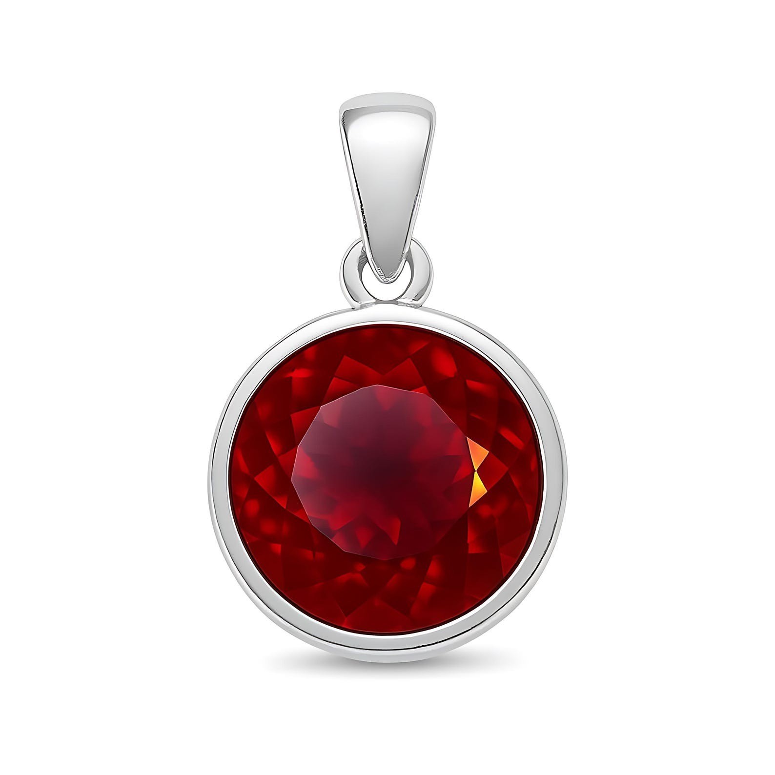 37.80 Ct Natural Red Ruby Pendant Certified 925 Sterling Silver Loose Gemstone