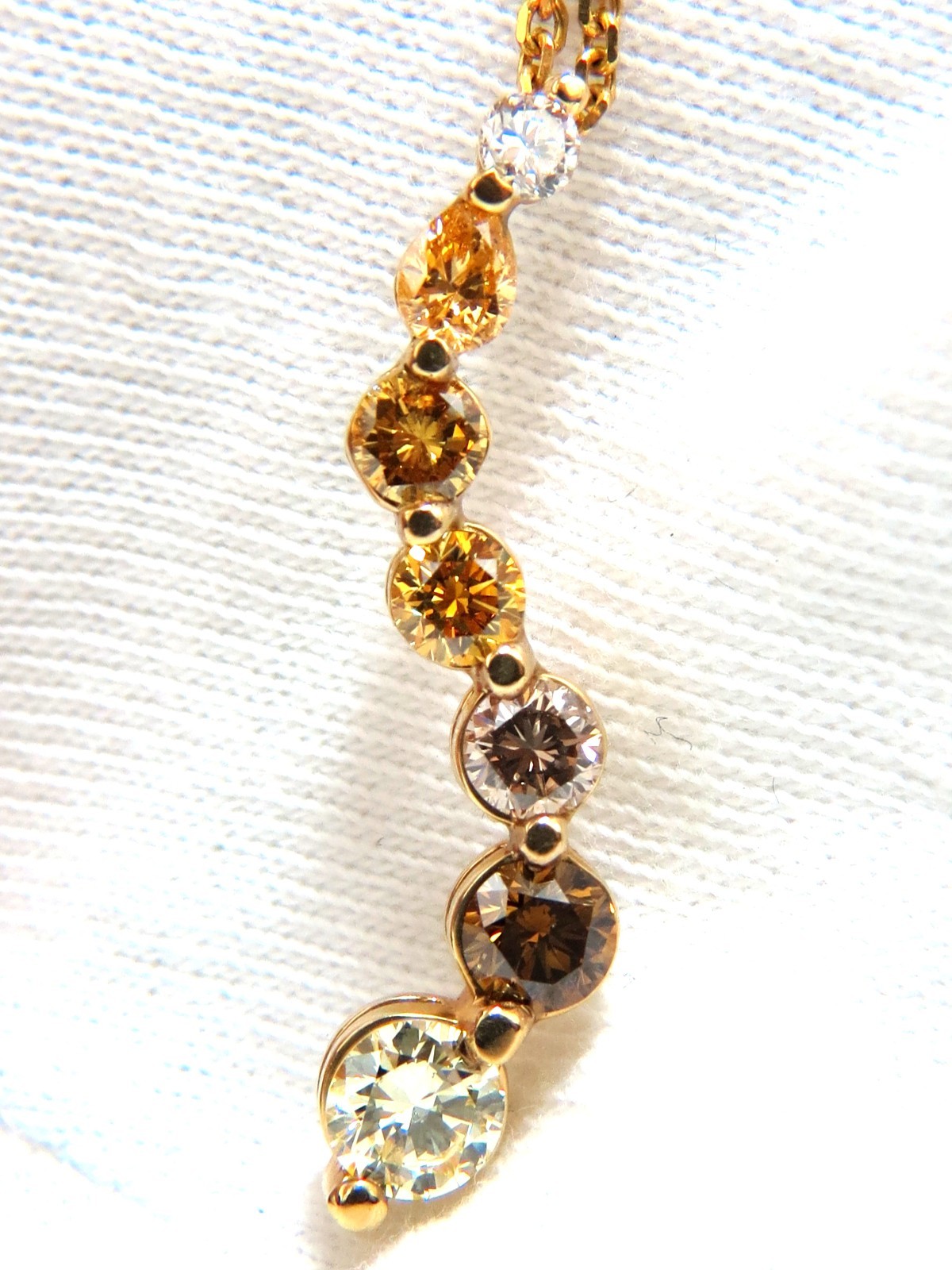 2.06CT NATURAL FANCY YELLOW ORANGE BROWN LIGHT PINK DIAMOND PENDANT CHA**