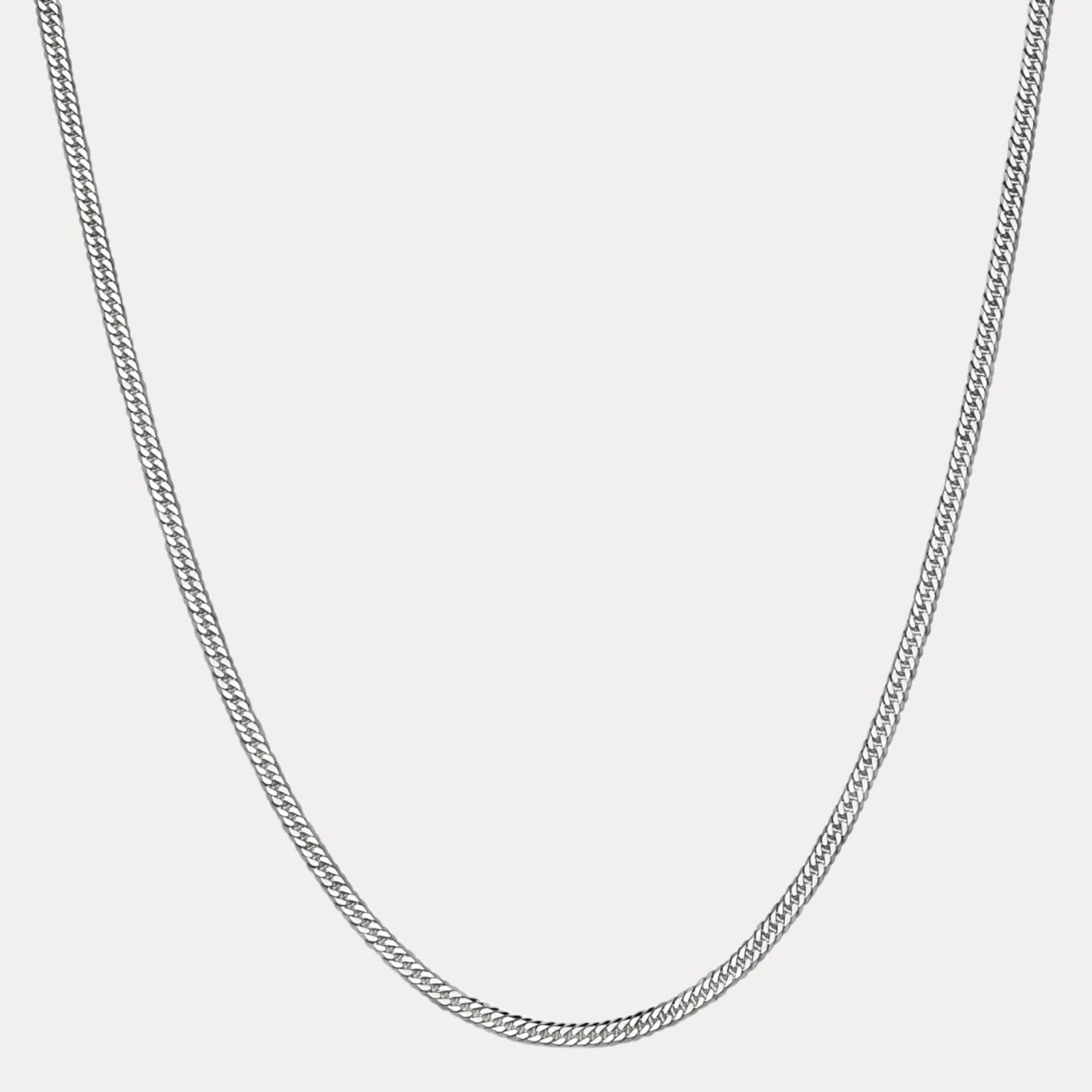 3.5mm Double Curb Link Chain Necklace – Solid 925 Sterling Silver MADE IN ITALY