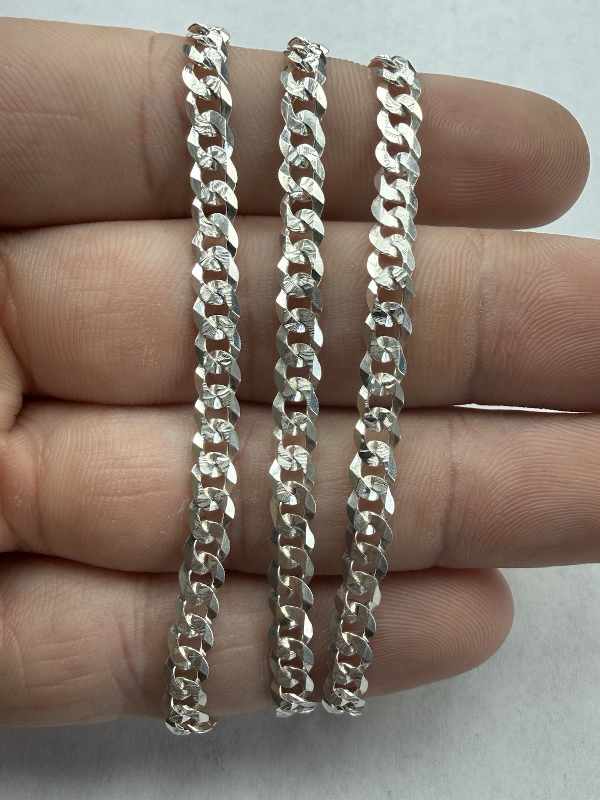 Vintage Solid Sterling Silver Flat Cuban 5mm Link 21.75” Chain Necklace – 12g