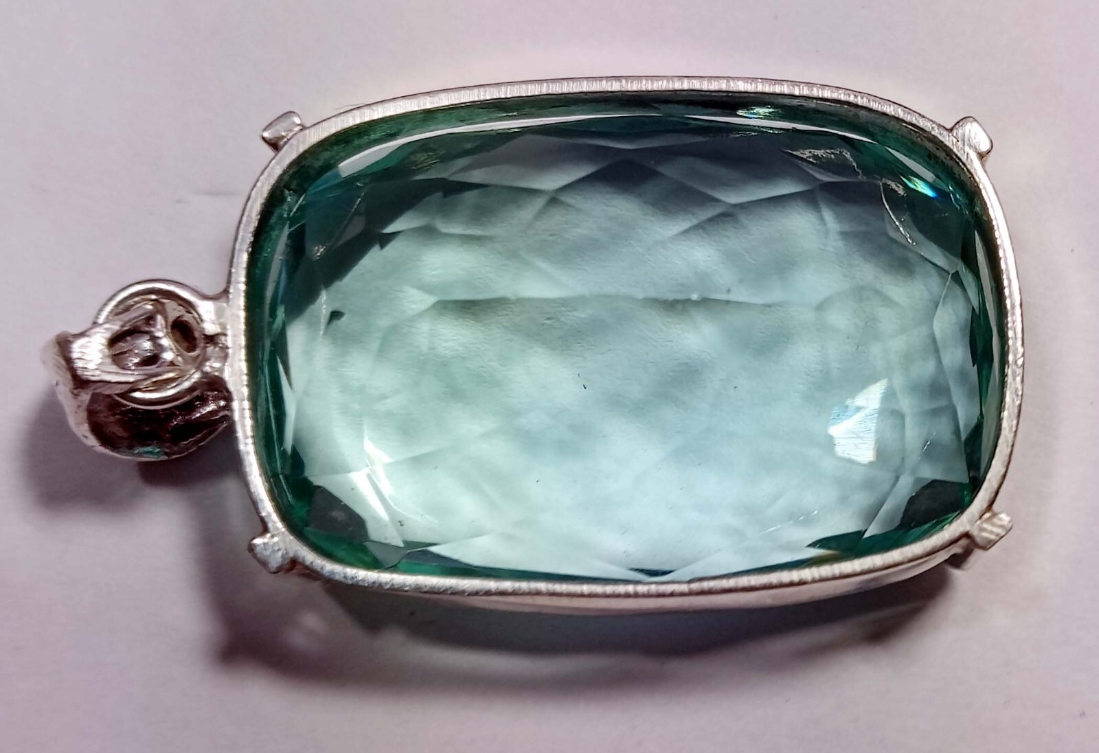 Water Blue Certified Cushion Cut Pendant Topaz 110.00 Ct Natural Gemstone PD016