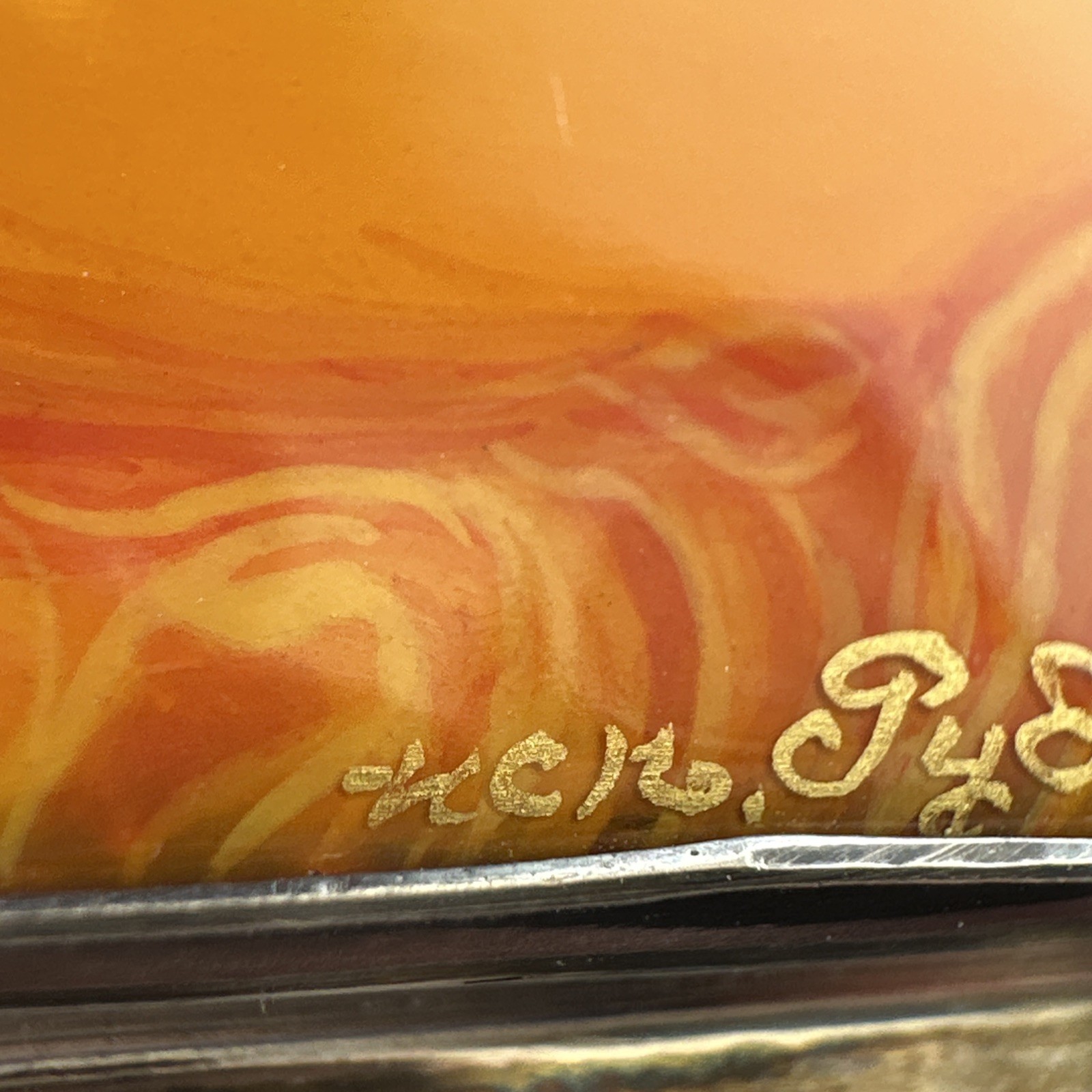 Flaming June sterling silver Russian signed hallmarked Anna King