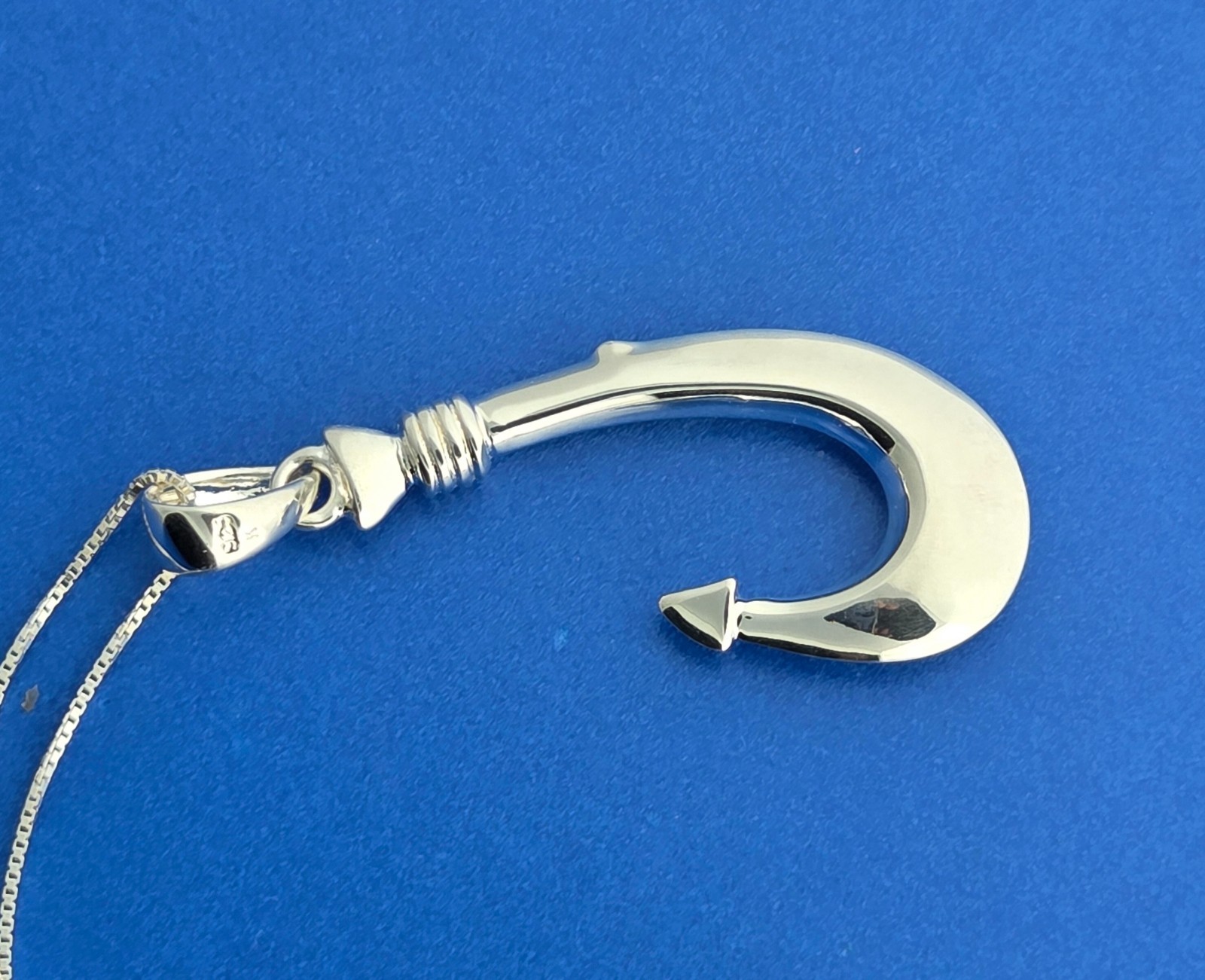 Alamea Fish Hook Pendant, Sterling Silver