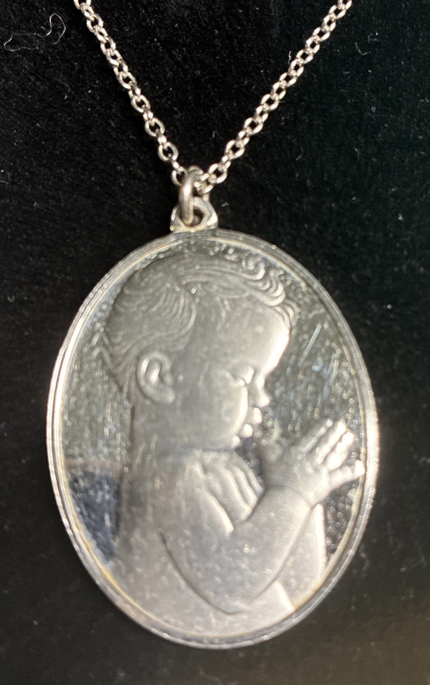 Franklin Mint Sterling Silver In The Child Pendant 24’ Chain