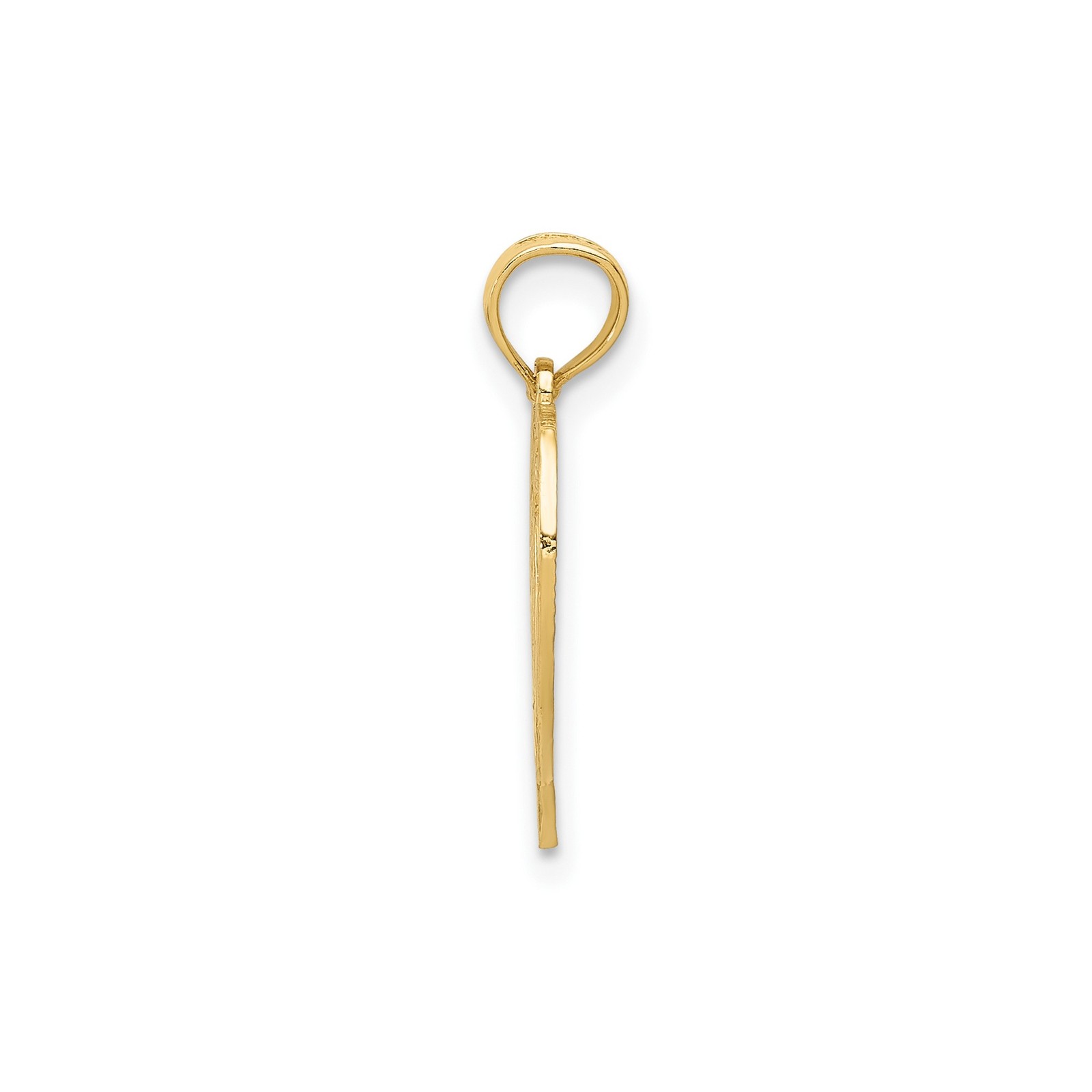 10k Yellow Gold Heart Pendant with 60 Floral Scrollwork for Anniversary Birthday