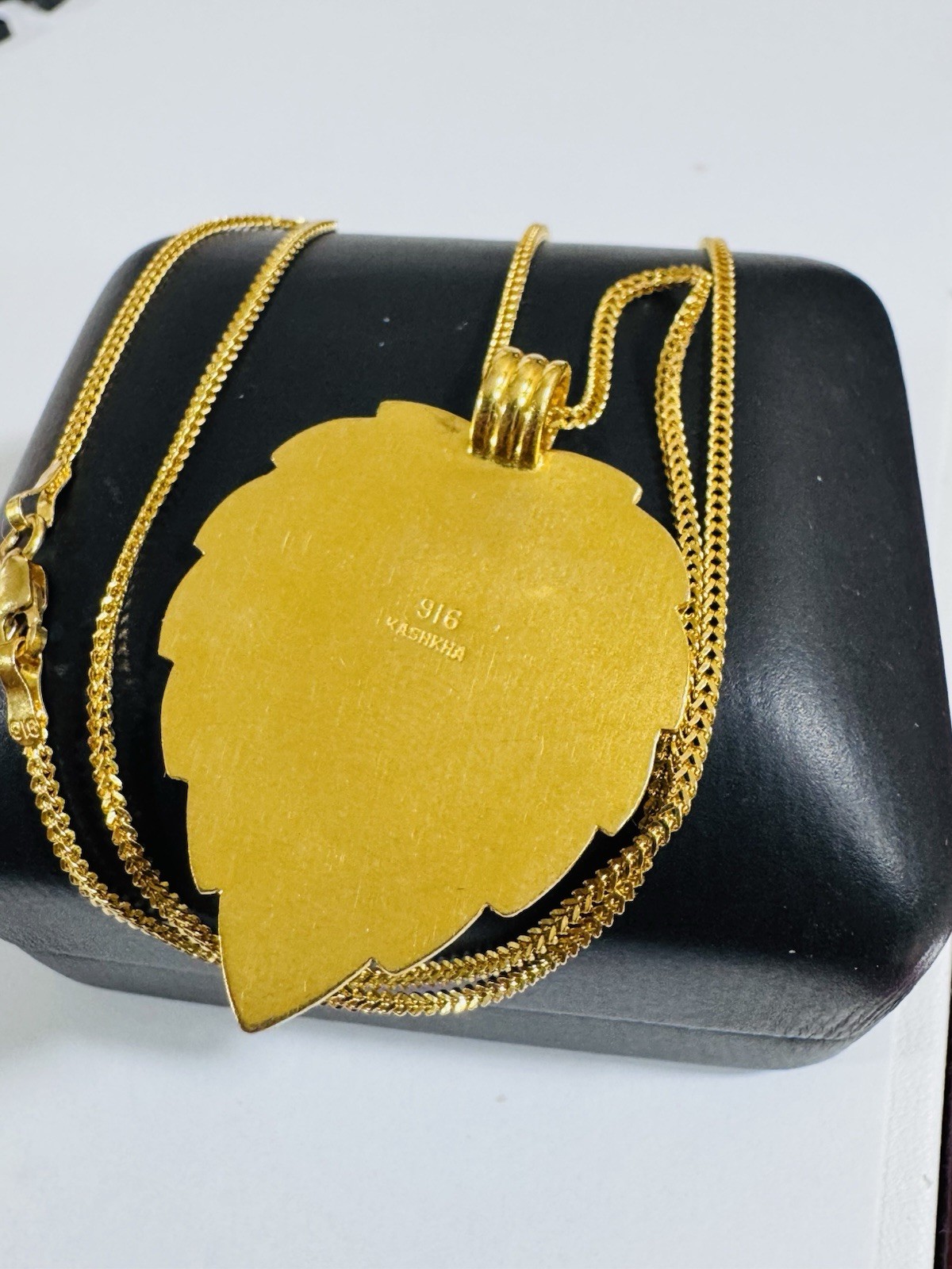 22K 916 22C Real Genuine Gold 20” inch Heart Sikh Necklace 11.1g 1.5mm