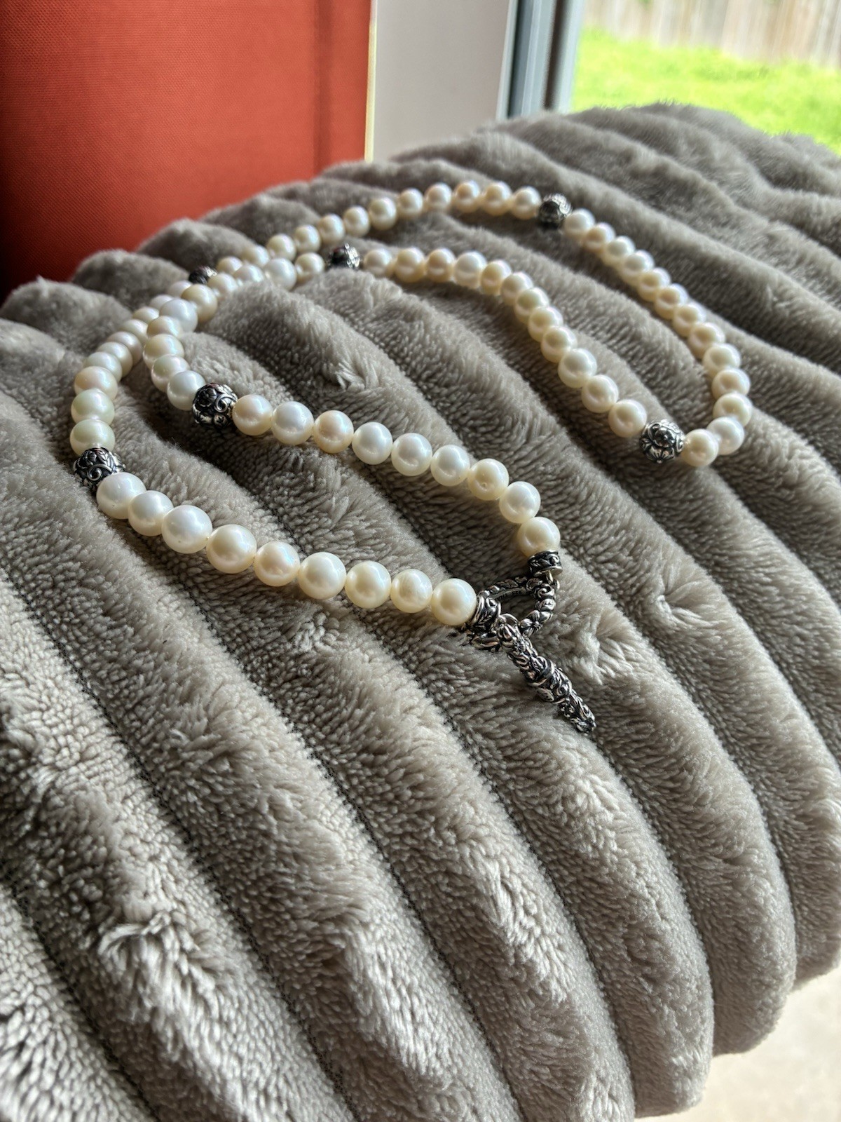 JAI John Hardy Sterling Silver & Cultured Freshwater Pearl Floral Bead Necklace