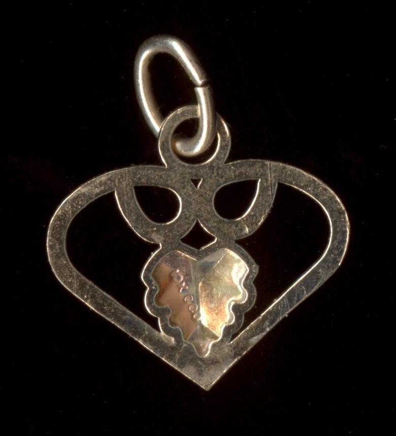 New 10K 15mm Fine Solid Yellow Rose Gold Heart Leaf Petal Pendant Charm -pj