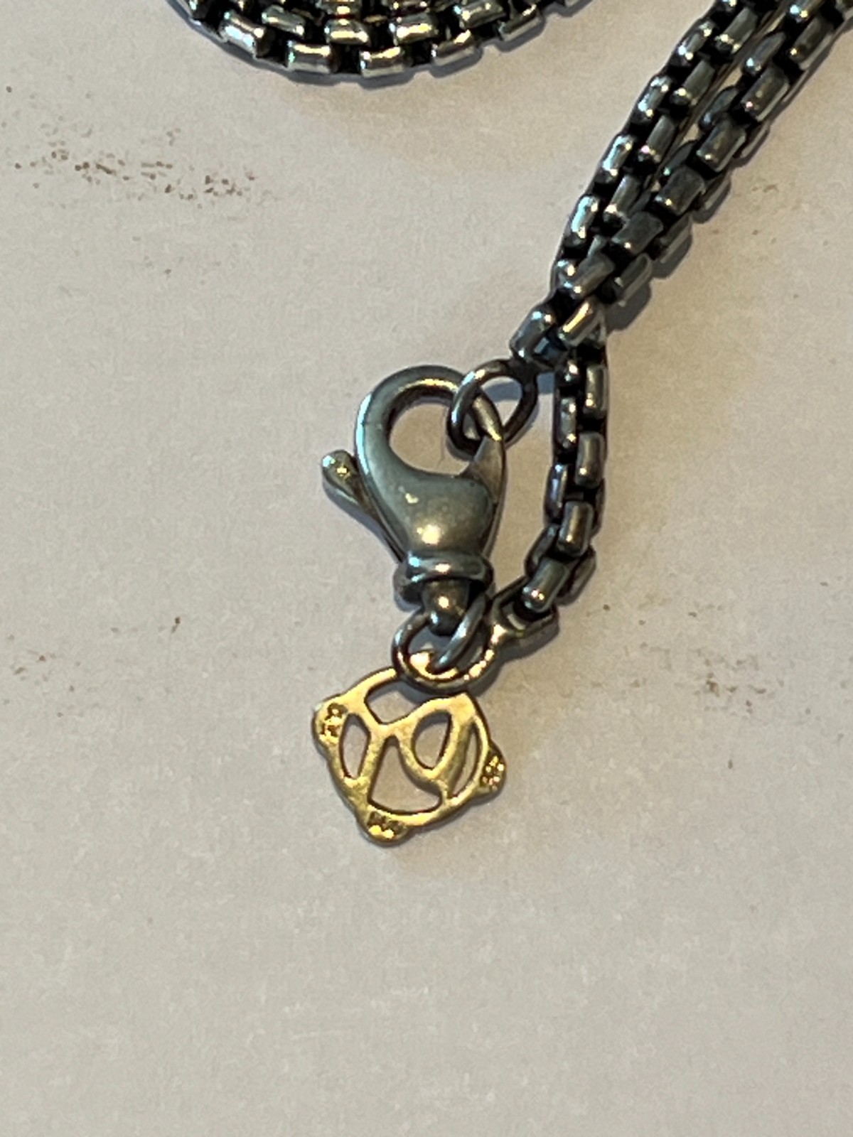 David Yurman Sterling Silver & 14k Box Chain Necklace 50G / 36n / 2.1mm