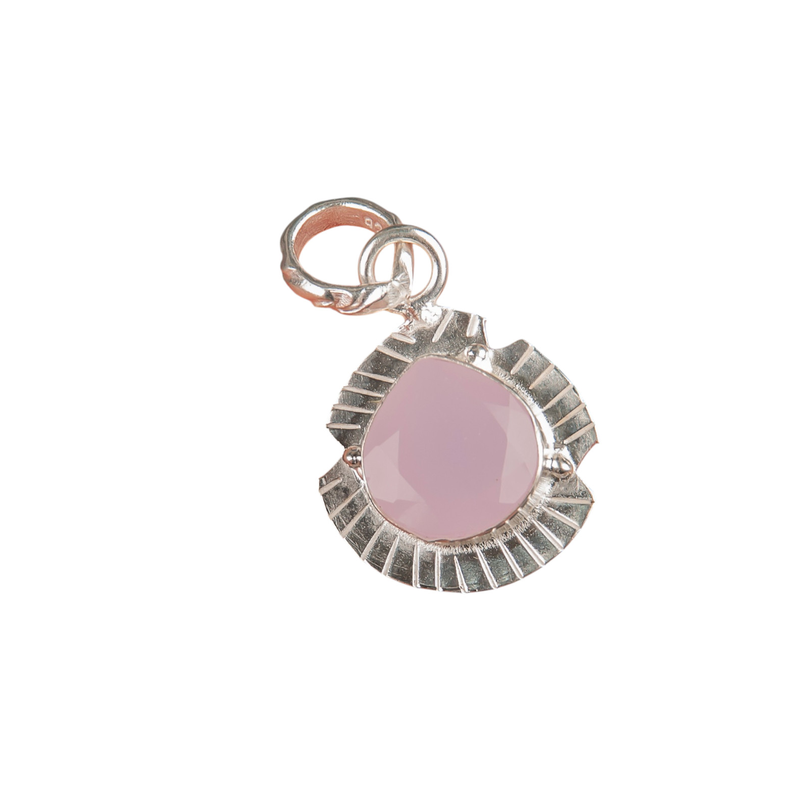 Rose Chalcedony Gemstone 925 Solid Silver Necklace Pendent 1.15″ Gift For Her