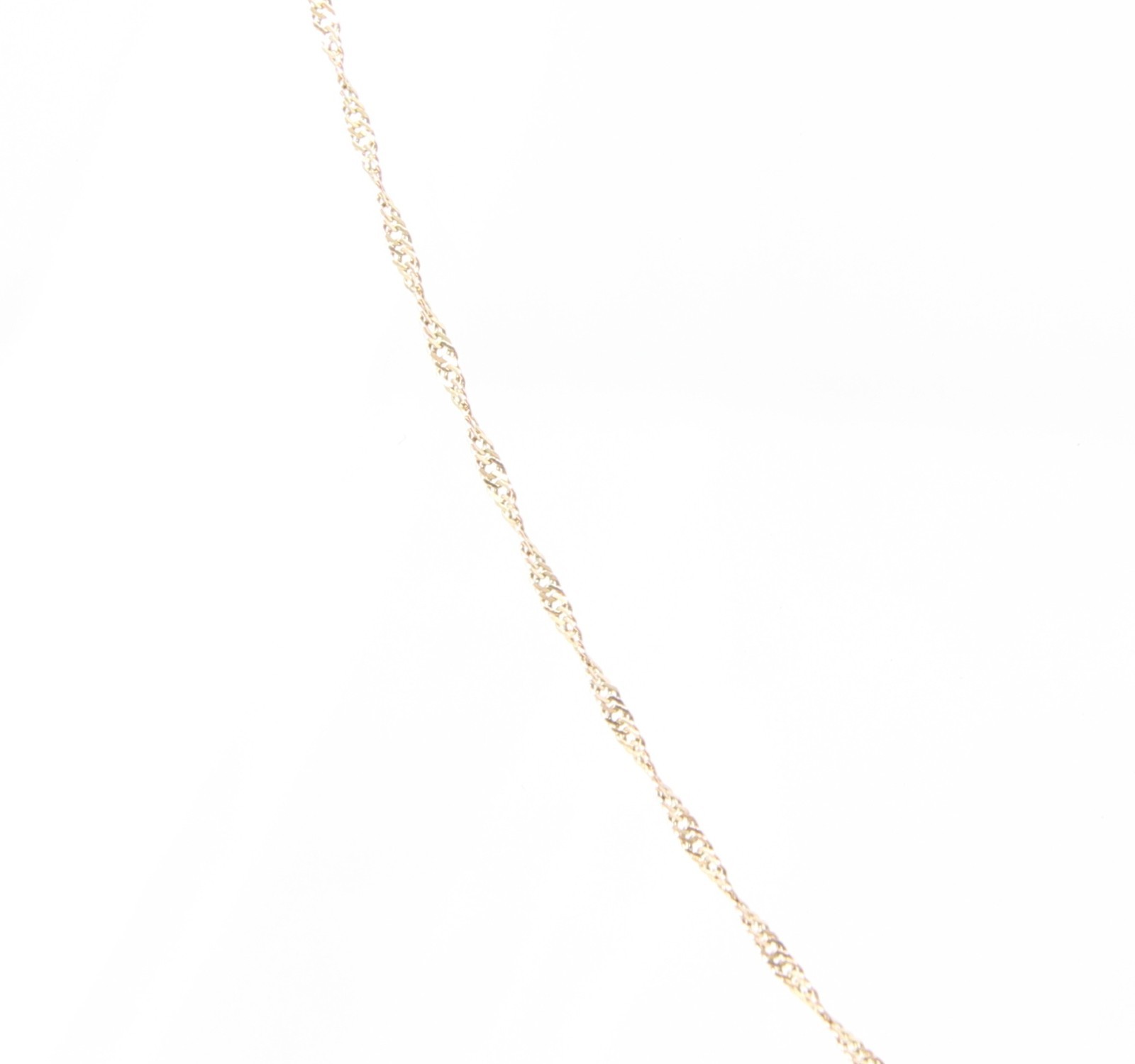 Vintage Italy HM Solid 9ct 9k Gold Fine Singapore Curb Chain Necklace 16 ”