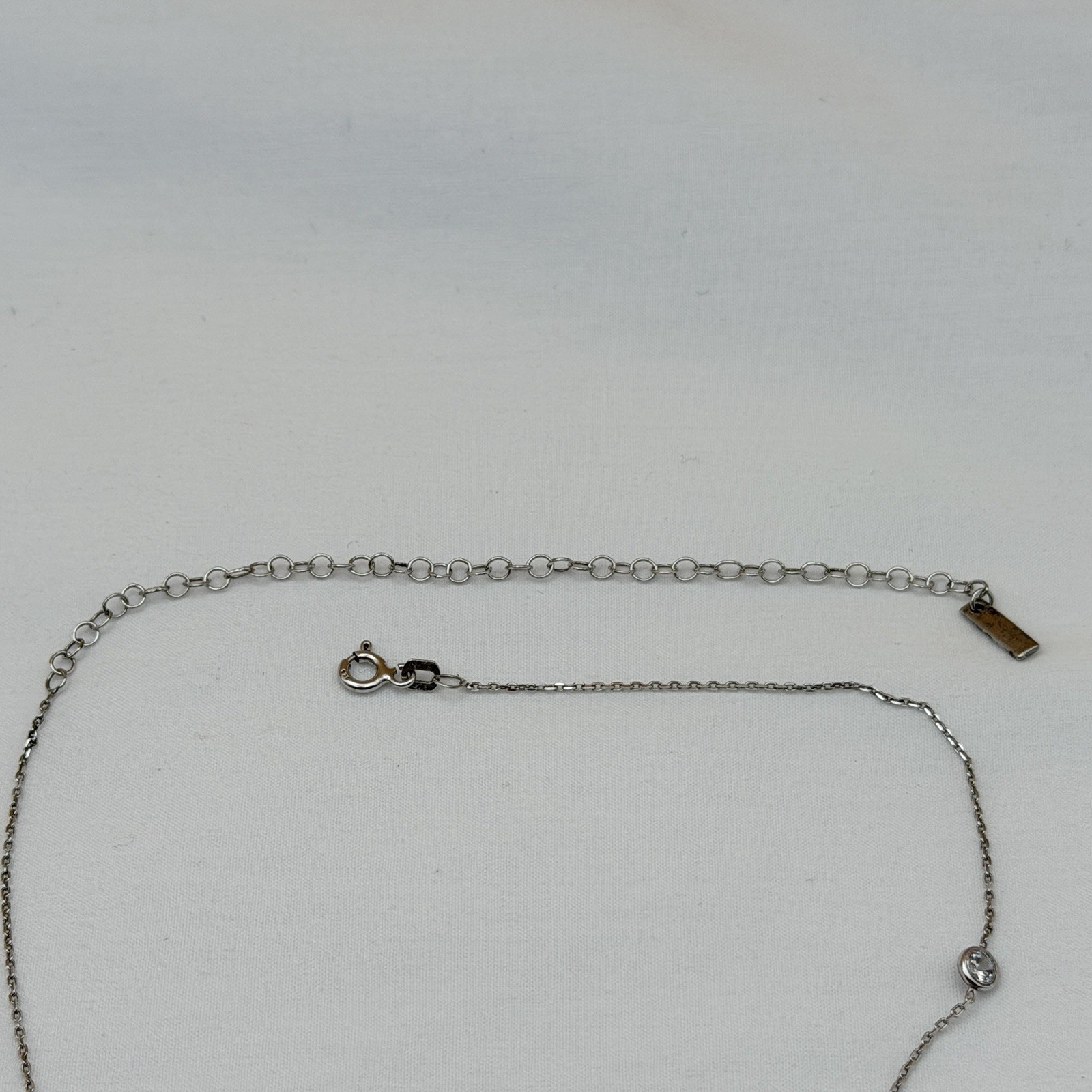 N-TR-925 Sterling Necklace 15.5″ Y-Drop Rock-Crystal Starburst Pendant Feminine