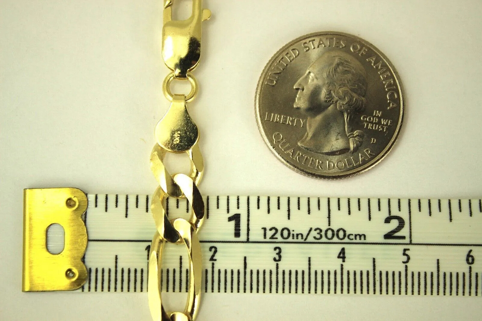 Authentic 14K Solid Gold Figaro Link Chain Men Women 7mm~8.5mm Necklace 7″~30″