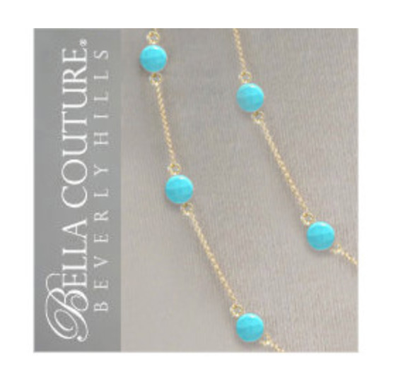 ❤️ NEW RARE 14K YELLOW GOLD SLEEPING BEAUTY TURQUOISE STATION NECKLACE 18″ – 16″