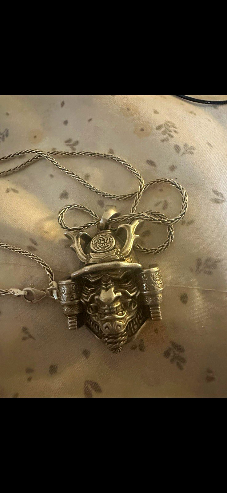Sterling Silver Gold Plated Samurai Helmet Pendant