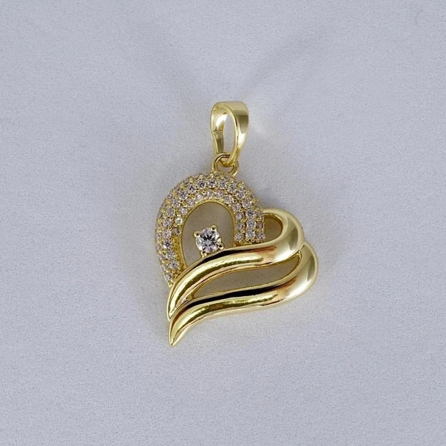 2Ct Round Cut Lab-Created Diamond Women’s Heart Pendant 14K Yellow Gold Plated