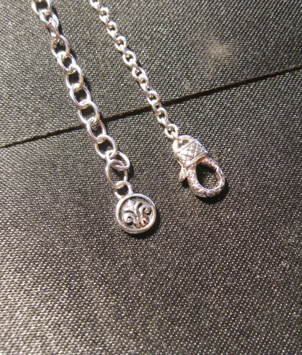 A. CANDELA STERLING SILVER & DIAMOND PENDANT W/19″ ADJ. CABLE CHAIN! AUTHENTIC!