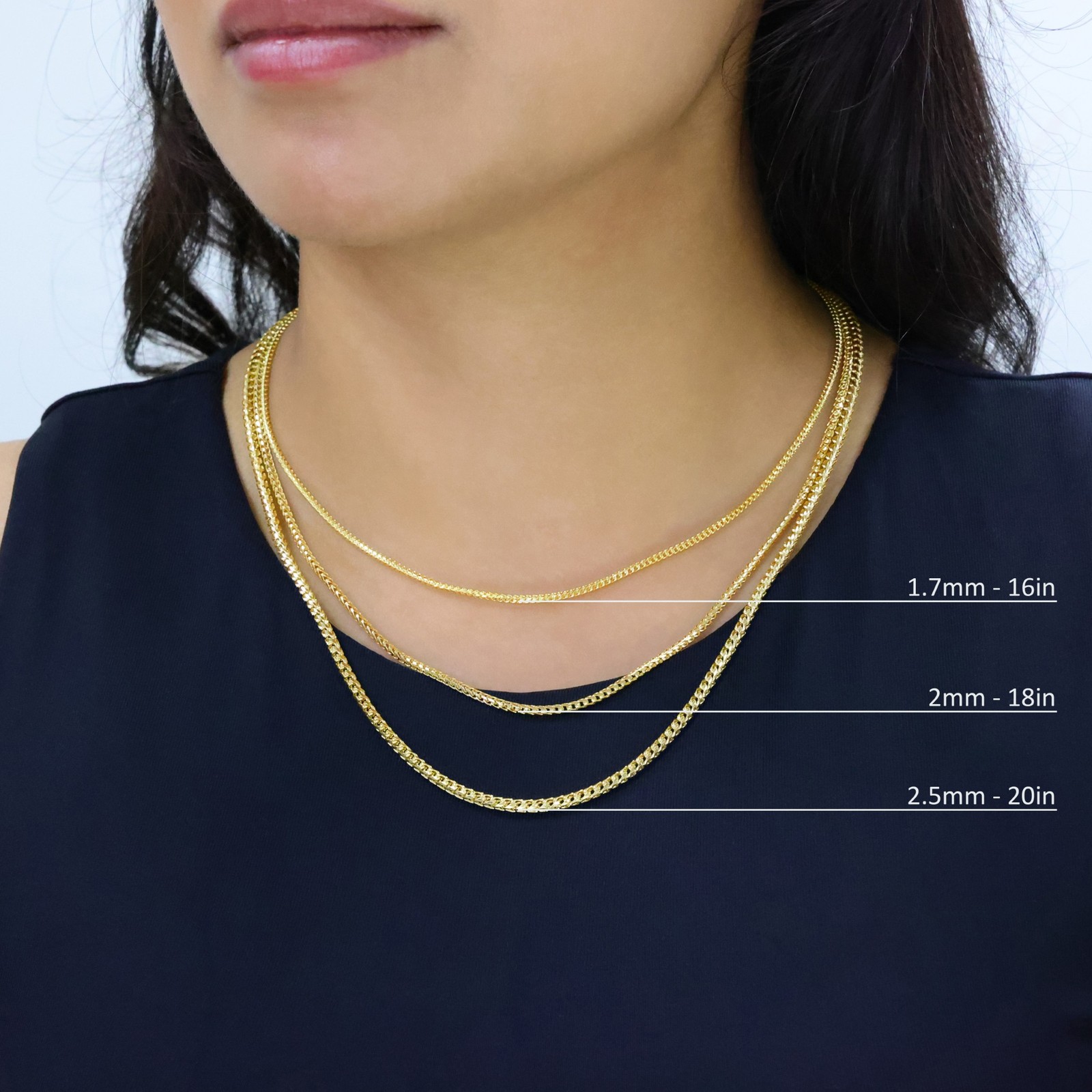 10K Yellow Gold Solid Franco 0.6mm-6mm Diamond Cut Spiga Chain Necklace 16″- 30″