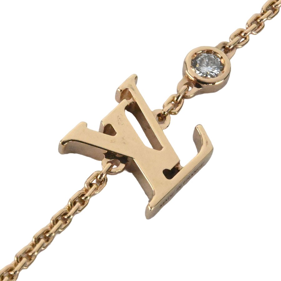Louis Vuitton Idylle Blossom LV Pendant Necklace K18 Yellow Gold Diamond 40cm