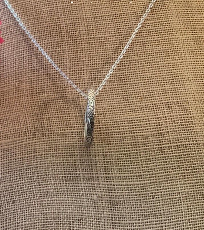 NEW MONICA RICH KOSANN Sterling I Love You More Poesy Ring Pendant Necklace
