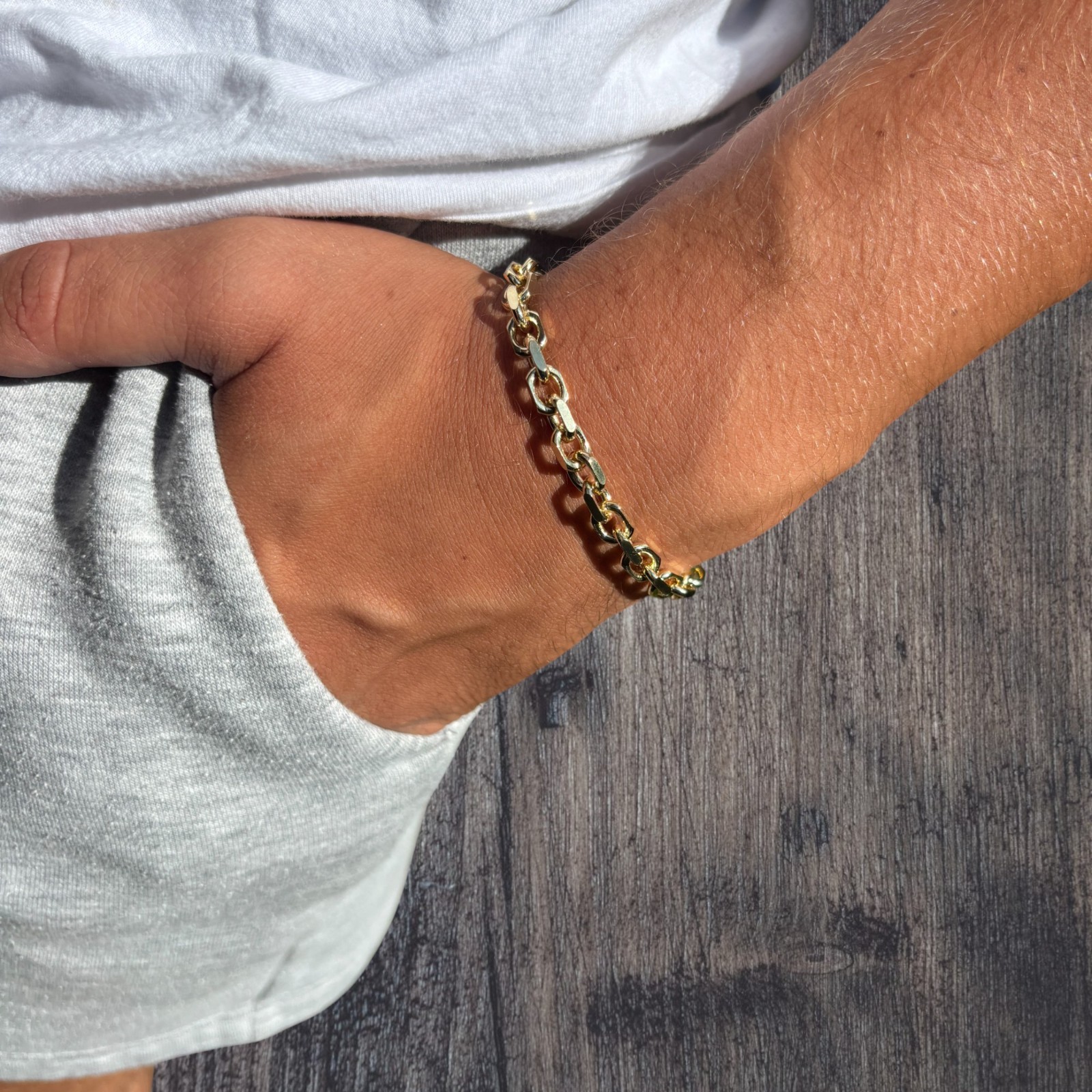 6mm Anchor Cable Bracelet – Real Solid 925 Sterling Silver Or 14k Gold Vermeil