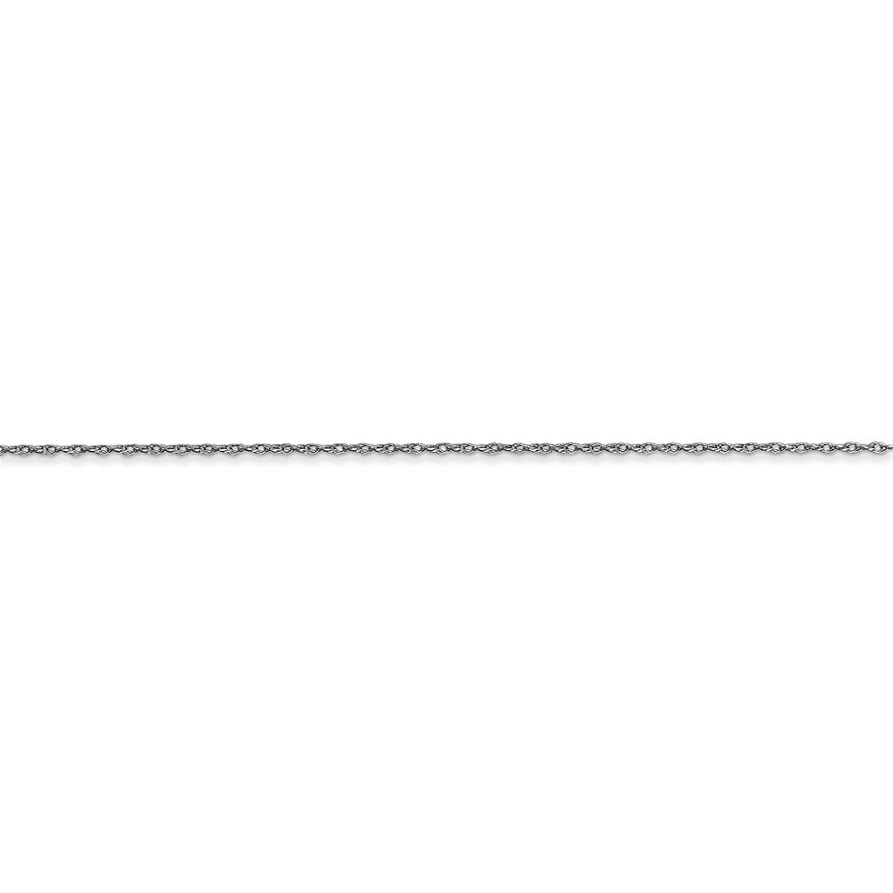 Real 14kt White Gold 16 inch Carded .5mm Cable Rope with Spring Ring Clasp Chain